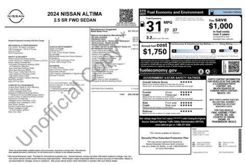Photos of 2024 Nissan Altima 2.5 SR for sale in Jacksonville, FL at Auto Boutique Florida