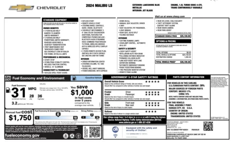 Photos of 2024 Chevrolet Malibu LS for sale in Jacksonville, FL at Auto Boutique Florida