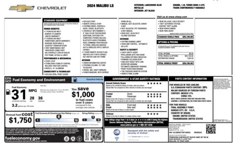 Photos of 2024 Chevrolet Malibu LS for sale in Jacksonville, FL at Auto Boutique Florida