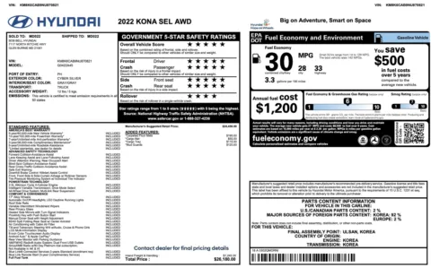 More photos of 2022 Hyundai Kona SEL at Auto Boutique Florida, FL