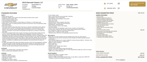 Photos of 2018 Chevrolet Camaro 1LT for sale in Jacksonville, FL at Auto Boutique Florida