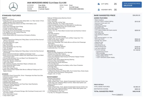 Photos of 2020 Mercedes-Benz CLA 250 for sale in Jacksonville, FL at Auto Boutique Florida