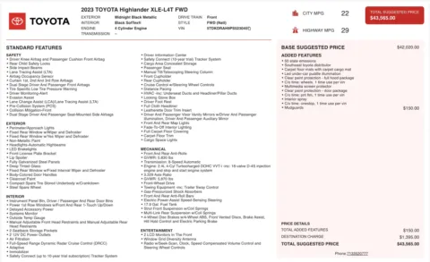 Photos of 2023 Toyota Highlander XLE for sale in Jacksonville, FL at Auto Boutique Florida