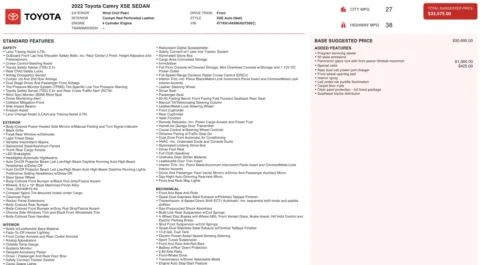 Photos of 2022 Toyota Camry XSE for sale in Jacksonville, FL at Auto Boutique Florida