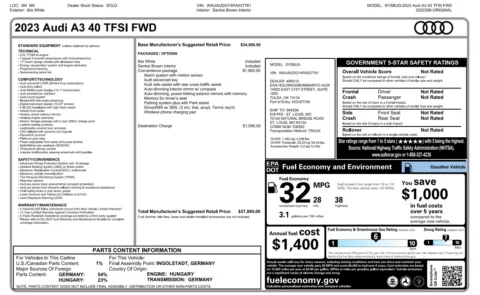Photos of 2023 Audi A3 Premium for sale in Jacksonville, FL at Auto Boutique Florida