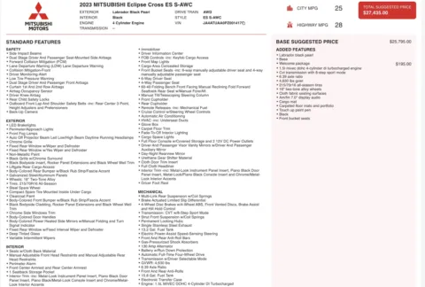 Photos of 2023 Mitsubishi Eclipse Cross ES for sale in Jacksonville, FL at Auto Boutique Florida