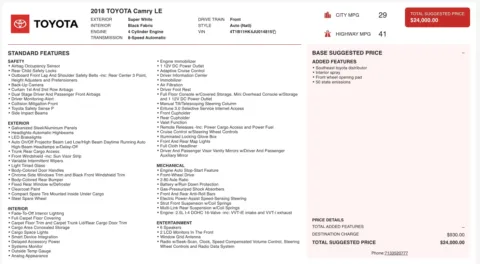 More photos of 2018 Toyota Camry LE at Auto Boutique Florida, FL