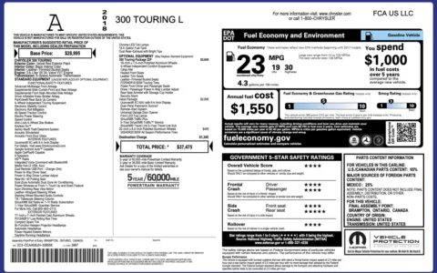 Photos of 2018 Chrysler 300 Touring L for sale in Jacksonville, FL at Auto Boutique Florida