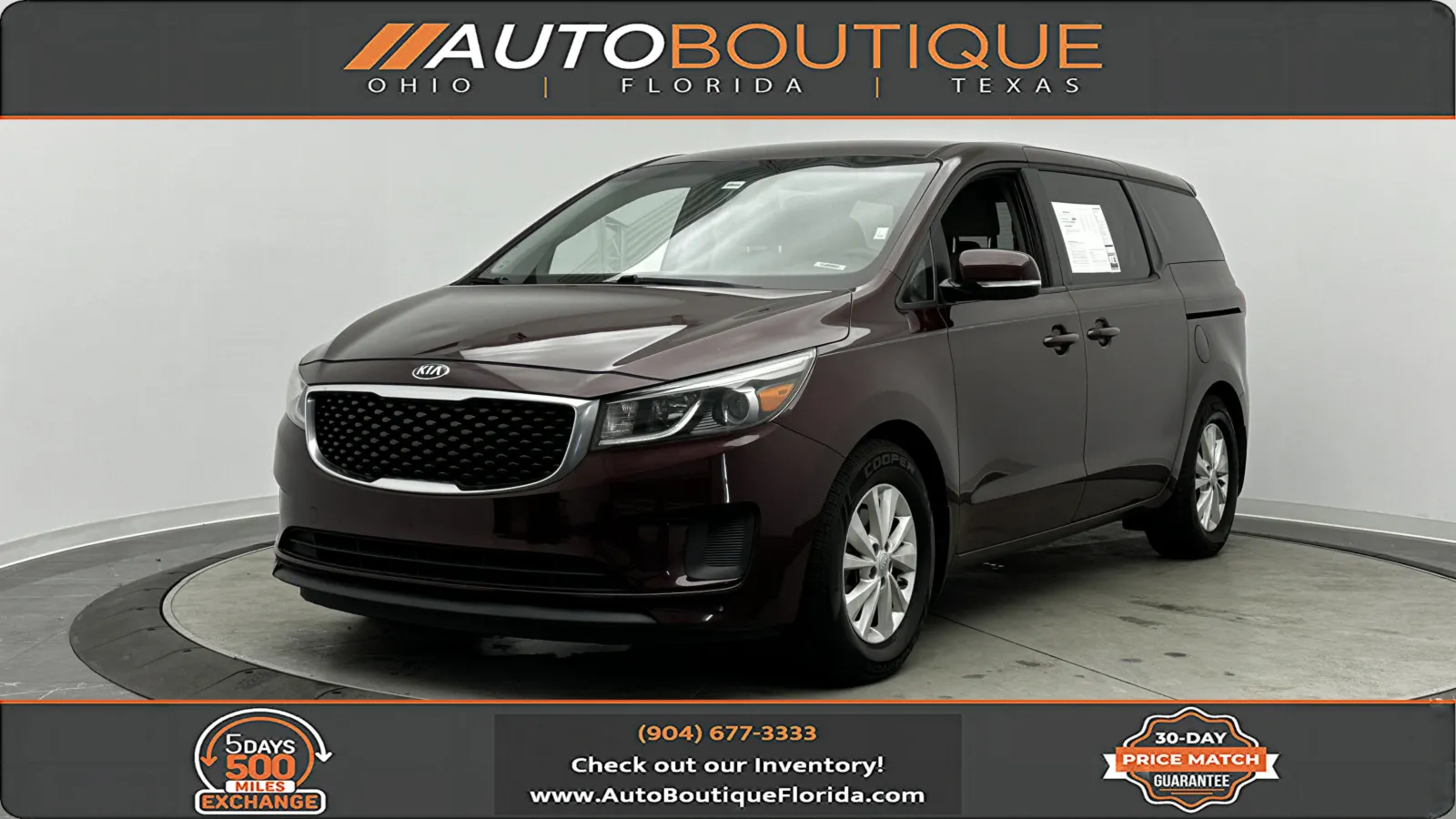 Red 2018 Kia Sedona LX for sale in Jacksonville, FL