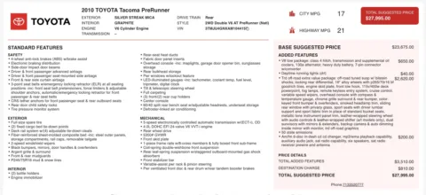 Photos of 2010 Toyota Tacoma PreRunner for sale in Jacksonville, FL at Auto Boutique Florida