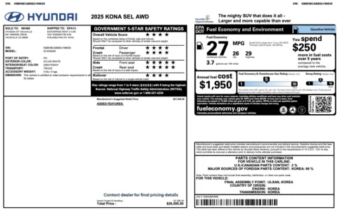 More photos of 2025 Hyundai Kona SEL at Auto Boutique Florida, FL