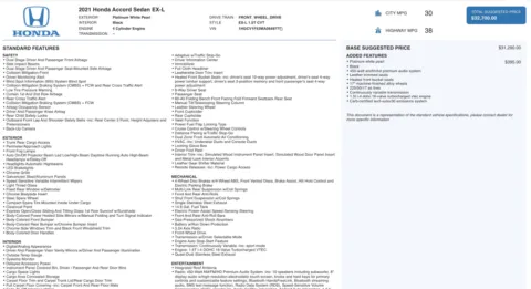 Photos of 2021 Honda Accord Sedan EX-L for sale in Jacksonville, FL at Auto Boutique Florida