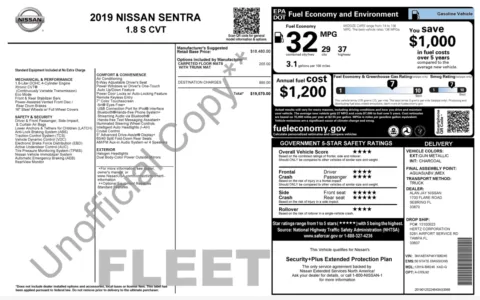 Photos of 2019 Nissan Sentra S for sale in Jacksonville, FL at Auto Boutique Florida