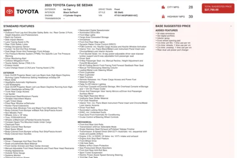 Photos of 2023 Toyota Camry SE for sale in Jacksonville, FL at Auto Boutique Florida