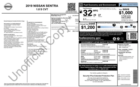Photos of 2019 Nissan Sentra S for sale in Jacksonville, FL at Auto Boutique Florida