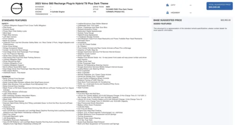 Photos of 2023 Volvo S60 Recharge Plug-In Hybrid Plus Dark Theme for sale in Jacksonville, FL at Auto Boutique Florida