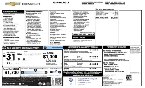 Photos of 2025 Chevrolet Malibu LT for sale in Jacksonville, FL at Auto Boutique Florida