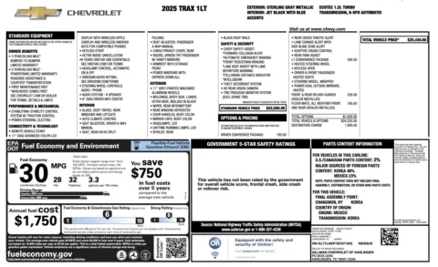 Photos of 2025 Chevrolet Trax LT for sale in Jacksonville, FL at Auto Boutique Florida