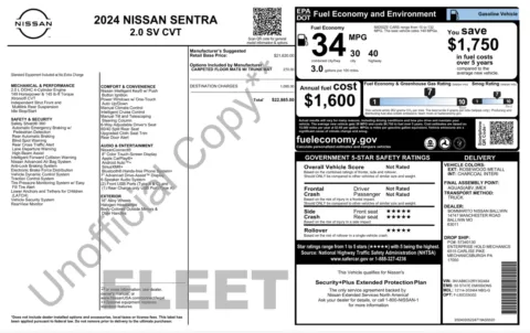 Photos of 2024 Nissan Sentra SV for sale in Jacksonville, FL at Auto Boutique Florida
