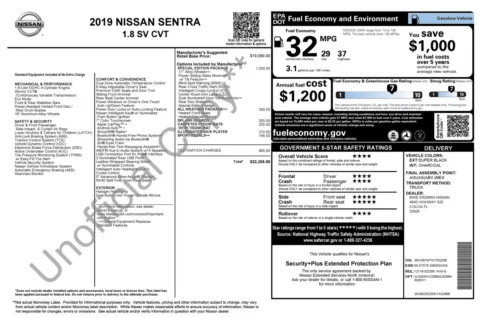 Photos of 2019 Nissan Sentra SV for sale in Jacksonville, FL at Auto Boutique Florida