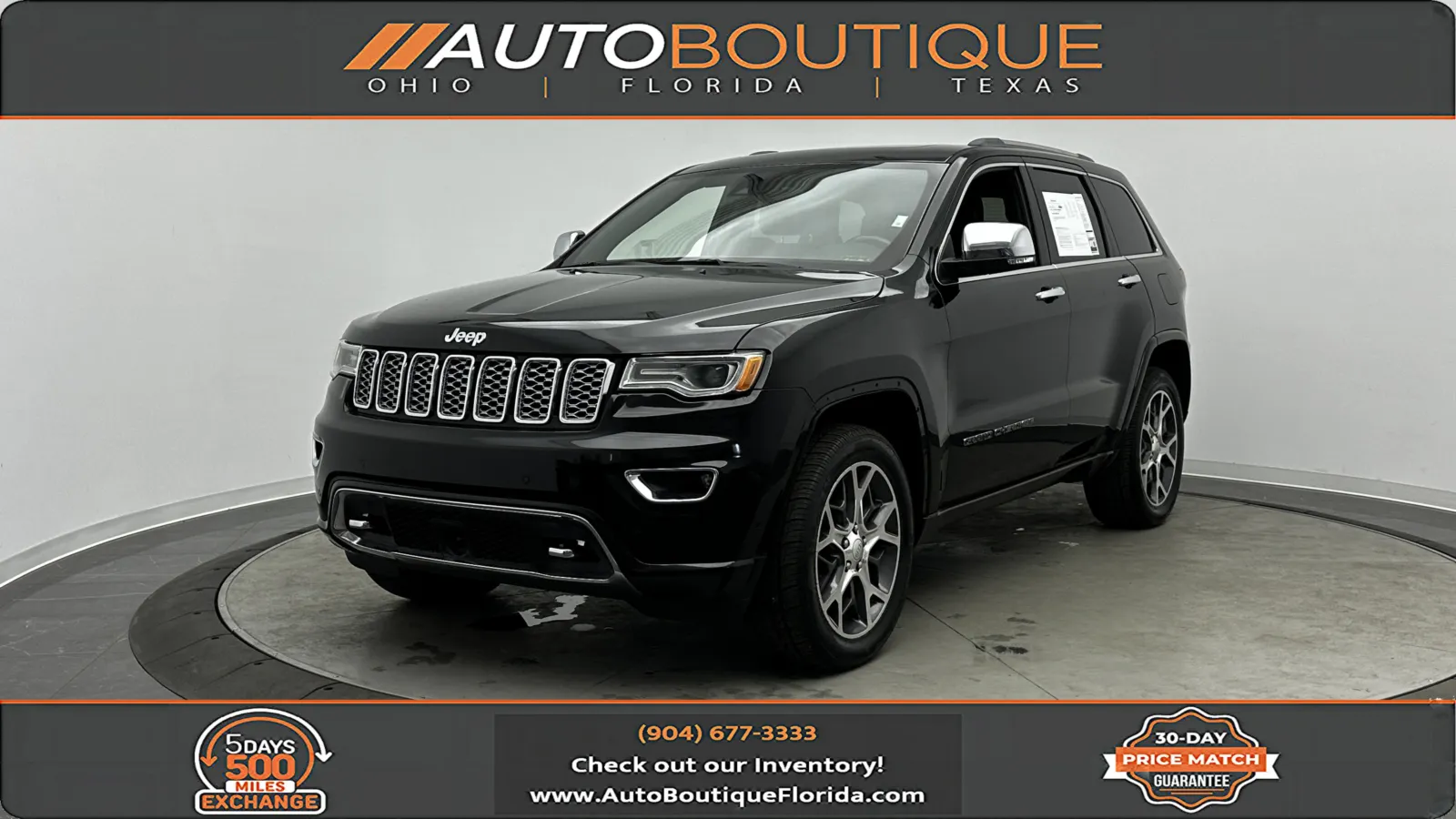 Black 2019 Jeep Grand Cherokee Overland for sale in Jacksonville, FL