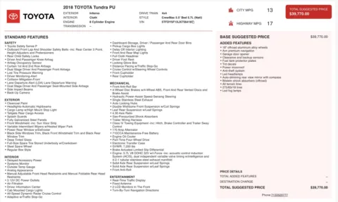 Photos of 2018 Toyota Tundra SR5 for sale in Jacksonville, FL at Auto Boutique Florida