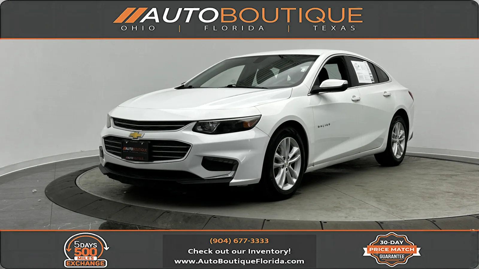 White 2018 Chevrolet Malibu LT for sale in Jacksonville, FL