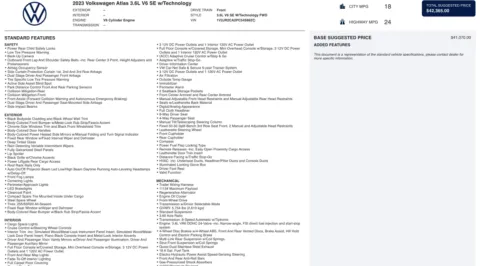 Photos of 2023 Volkswagen Atlas 3.6L V6 SE w/Technology for sale in Jacksonville, FL at Auto Boutique Florida