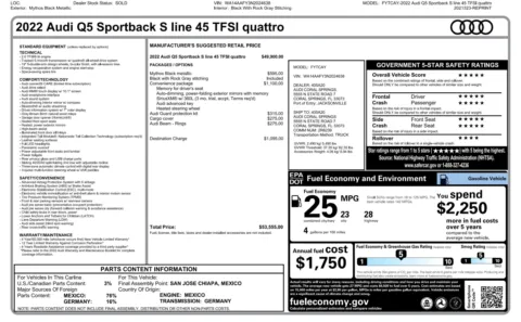 Photos of 2022 Audi Q5 Sportback S line Premium for sale in Jacksonville, FL at Auto Boutique Florida