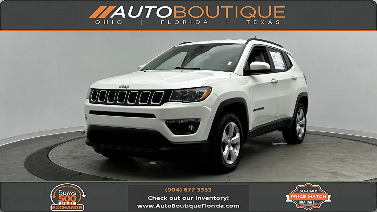 White 2018 Jeep Compass Latitude for sale in Jacksonville, FL