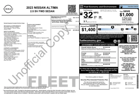 Photos of 2023 Nissan Altima 2.5 SV for sale in Jacksonville, FL at Auto Boutique Florida