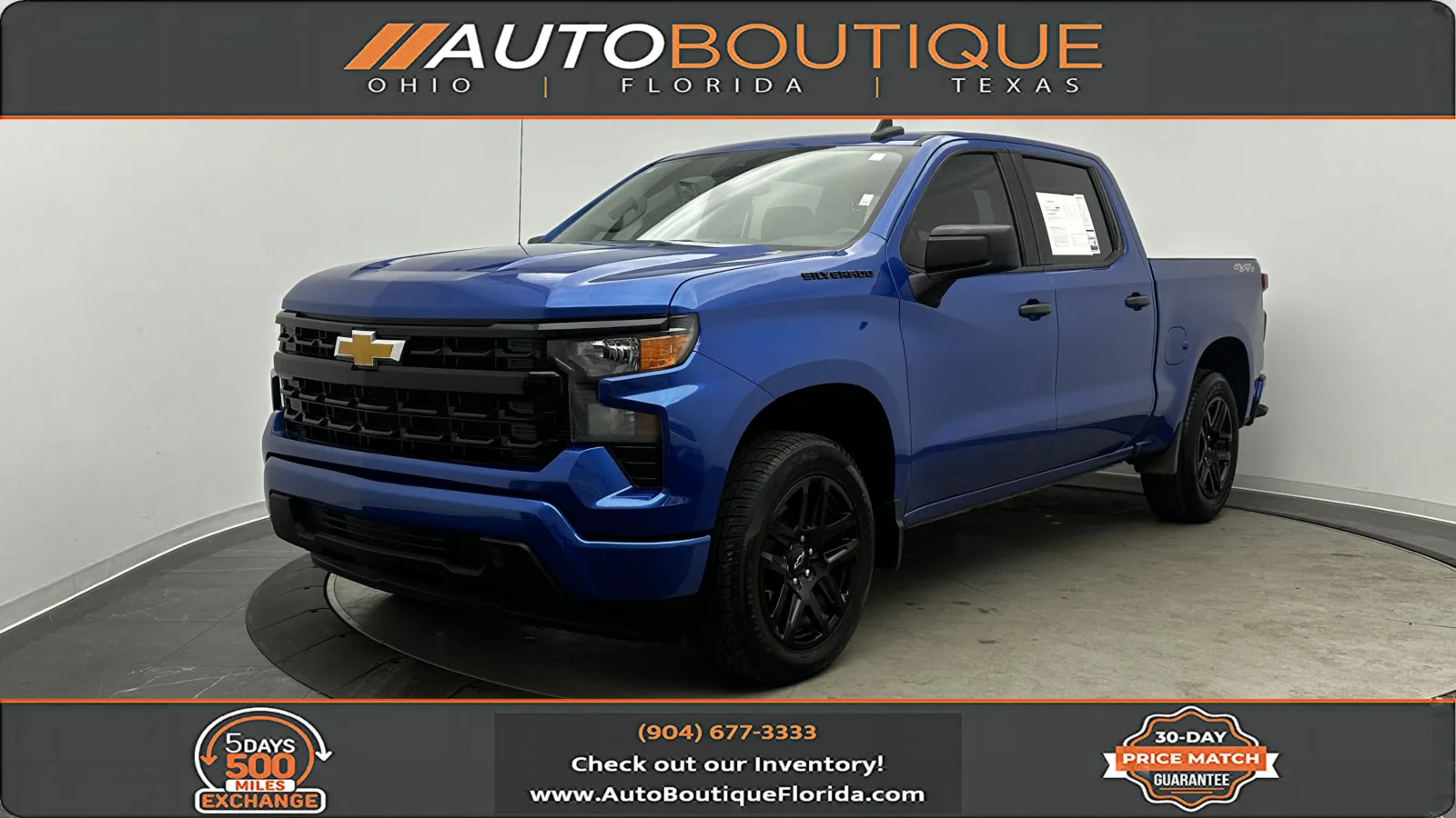 Blue 2022 Chevrolet Silverado 1500 Custom for sale in Jacksonville, FL