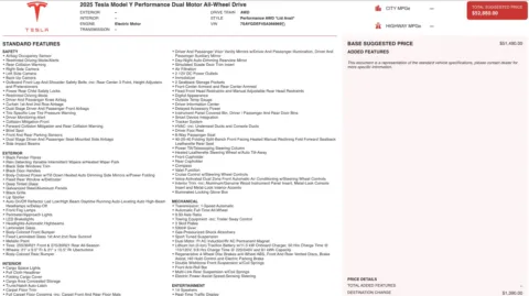 Photos of 2025 Tesla Model Y Performance for sale in Jacksonville, FL at Auto Boutique Florida