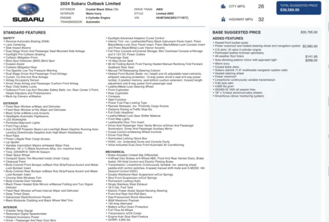 More photos of 2024 Subaru Outback Limited at Auto Boutique Florida, FL