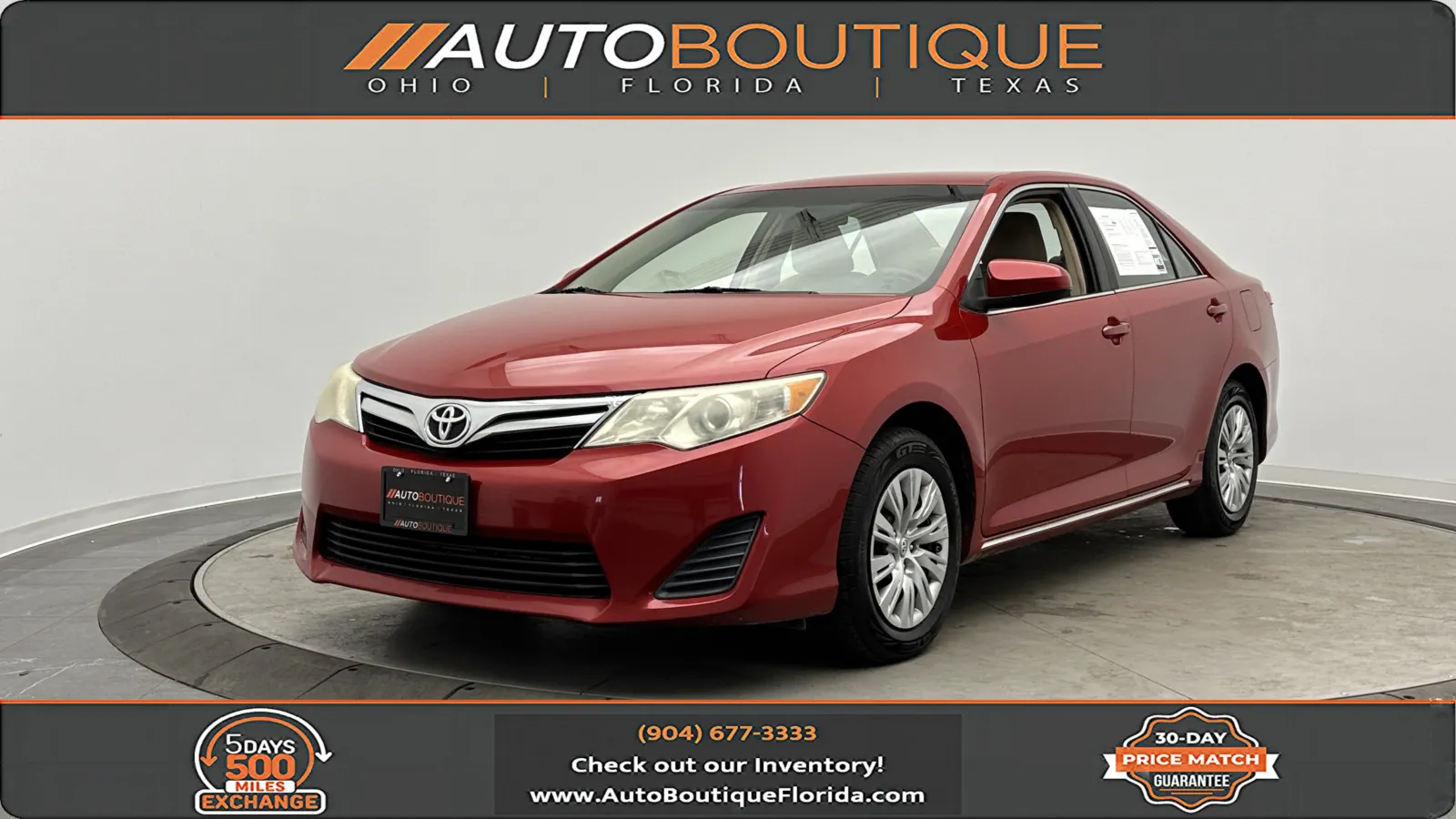 Red 2013 Toyota Camry LE for sale in Jacksonville, FL