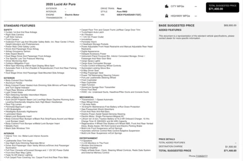 Photos of 2025 Lucid Air Pure for sale in Jacksonville, FL at Auto Boutique Florida