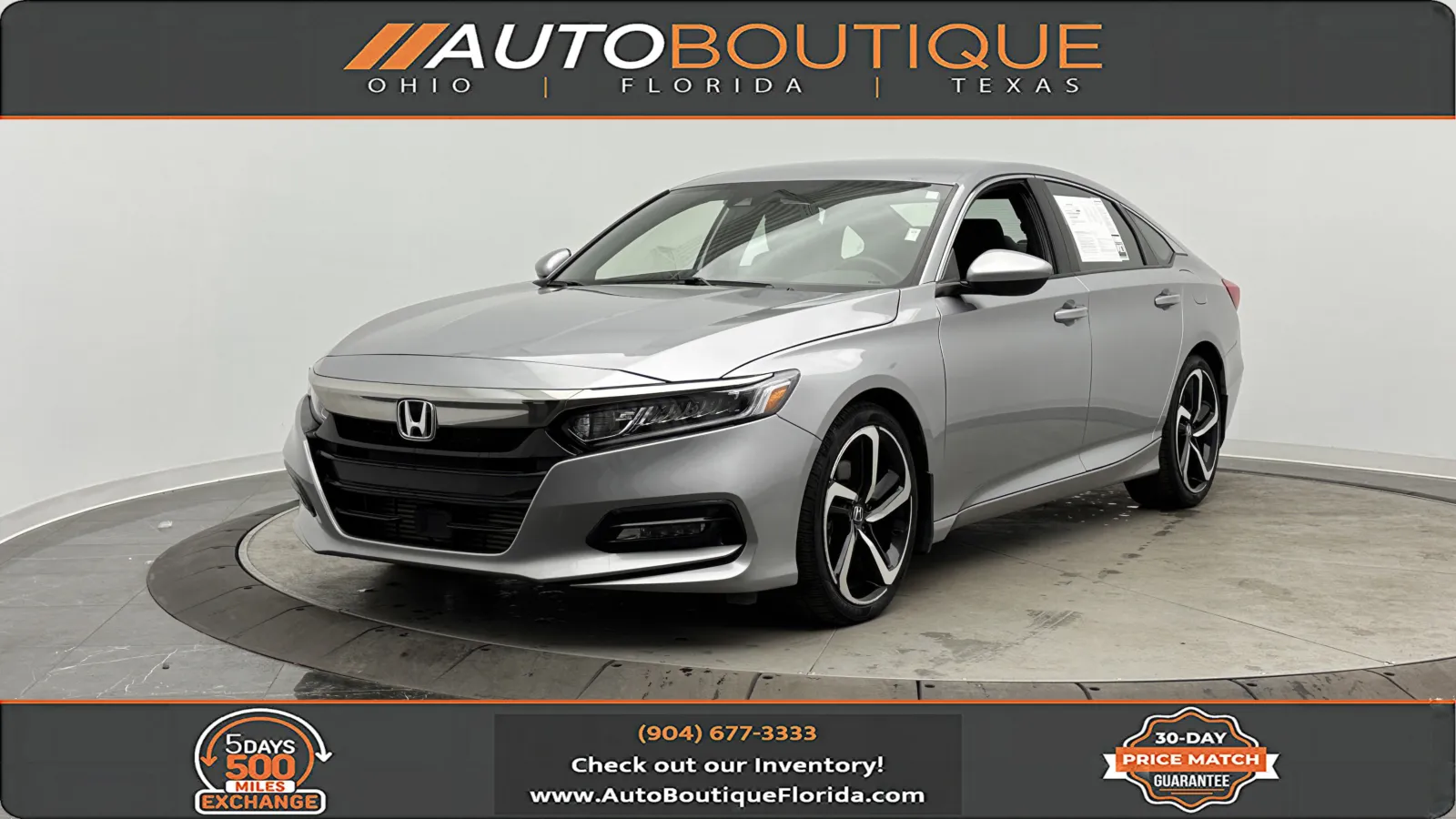 Silver 2018 Honda Accord Sedan Sport 1.5T for sale in Jacksonville, FL
