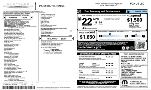 Photos of 2018 Chrysler Pacifica Touring L for sale in Jacksonville, FL at Auto Boutique Florida