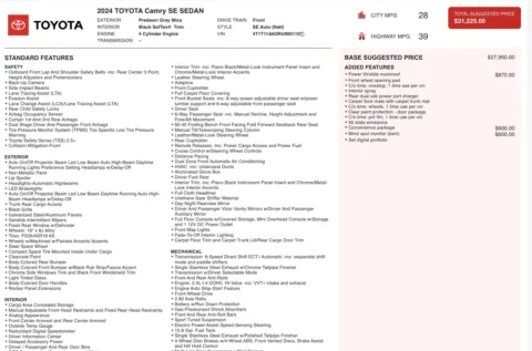 Photos of 2024 Toyota Camry SE for sale in Jacksonville, FL at Auto Boutique Florida