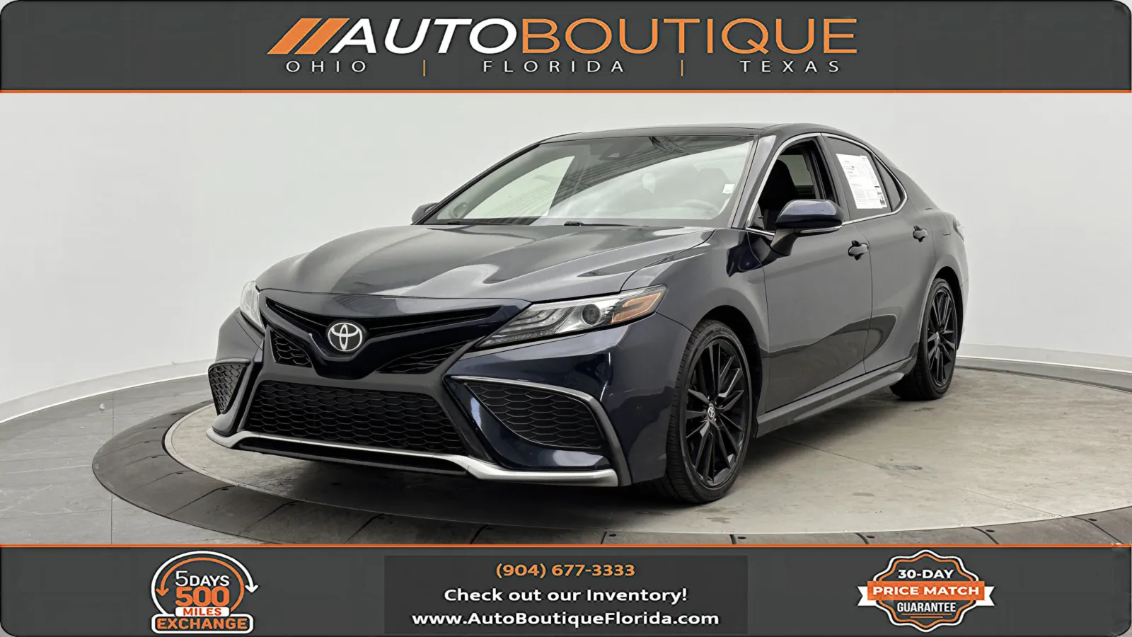 Blue 2021 Toyota Camry XSE for sale in Jacksonville, FL