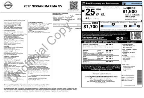 Photos of 2017 Nissan Maxima SV for sale in Jacksonville, FL at Auto Boutique Florida