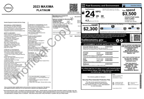 Photos of 2023 Nissan Maxima Platinum for sale in Jacksonville, FL at Auto Boutique Florida