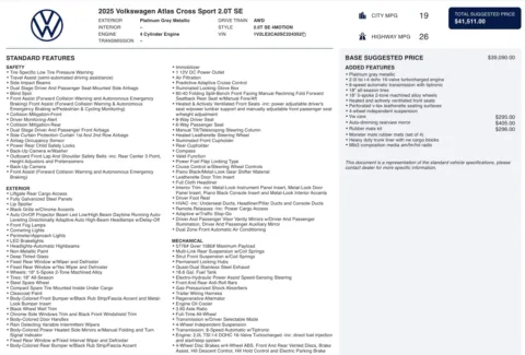 Photos of 2025 Volkswagen Atlas Cross Sport 2.0T SE for sale in Jacksonville, FL at Auto Boutique Florida