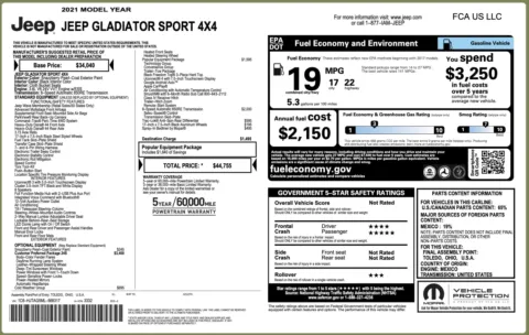 Photos of 2021 Jeep Gladiator Sport S for sale in Jacksonville, FL at Auto Boutique Florida