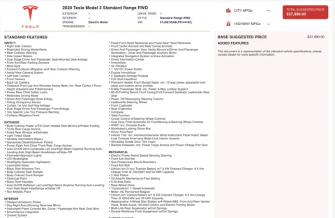 Photos of 2020 Tesla Model 3 Standard Range Plus for sale in Jacksonville, FL at Auto Boutique Florida