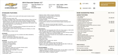 Photos of 2016 Chevrolet Camaro 1LT for sale in Jacksonville, FL at Auto Boutique Florida