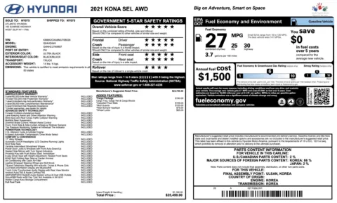 Photos of 2021 Hyundai Kona SEL for sale in Jacksonville, FL at Auto Boutique Florida