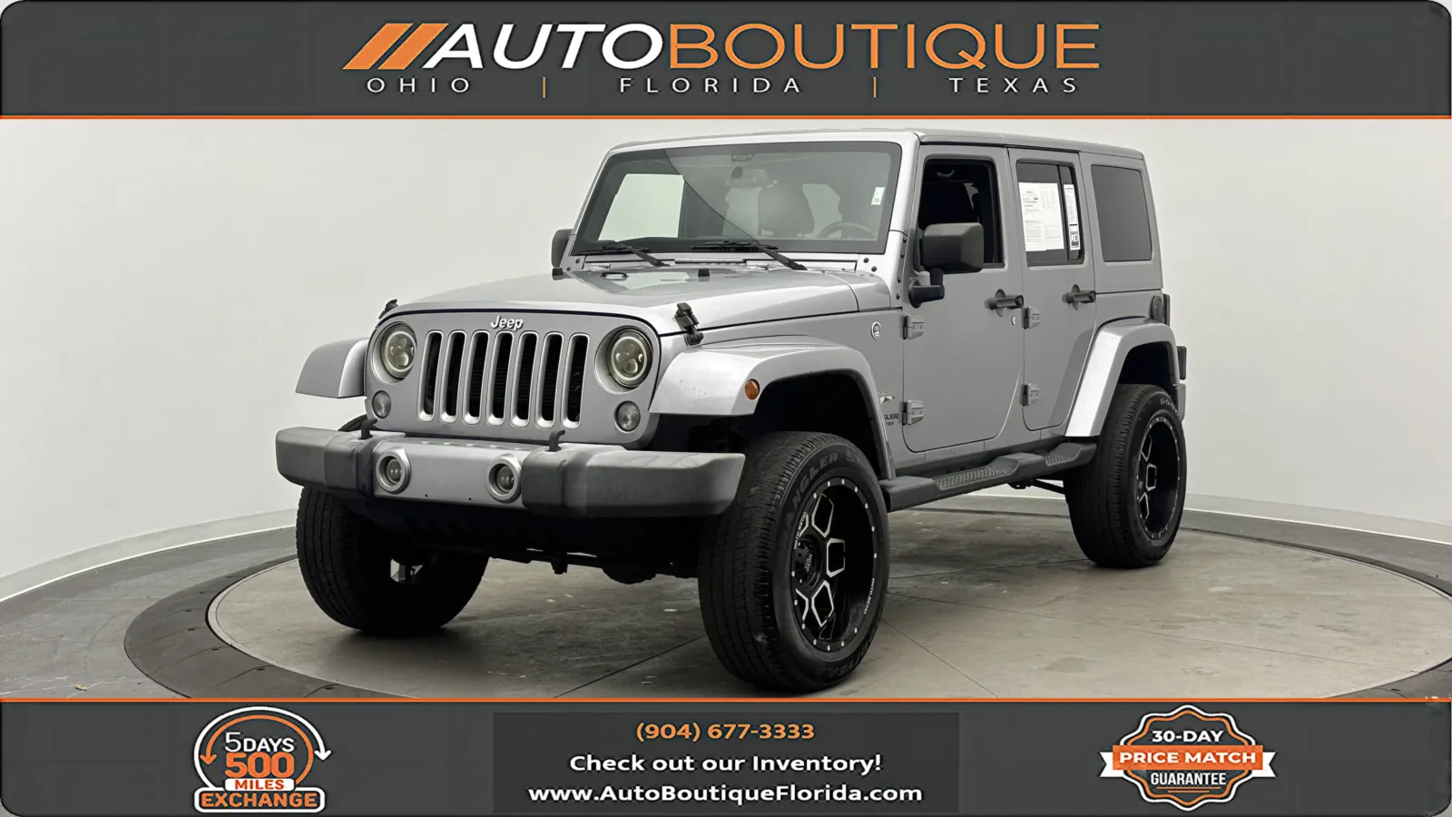 Silver 2016 Jeep Wrangler Unlimited Sahara for sale in Jacksonville, FL