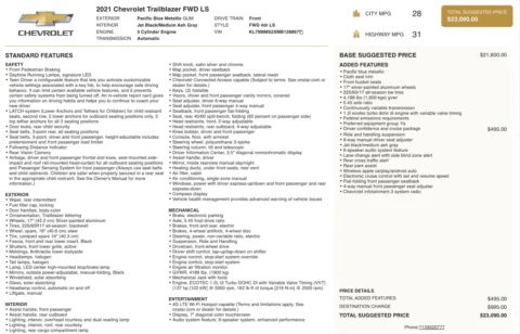 Photos of 2021 Chevrolet Trailblazer LS for sale in Jacksonville, FL at Auto Boutique Florida