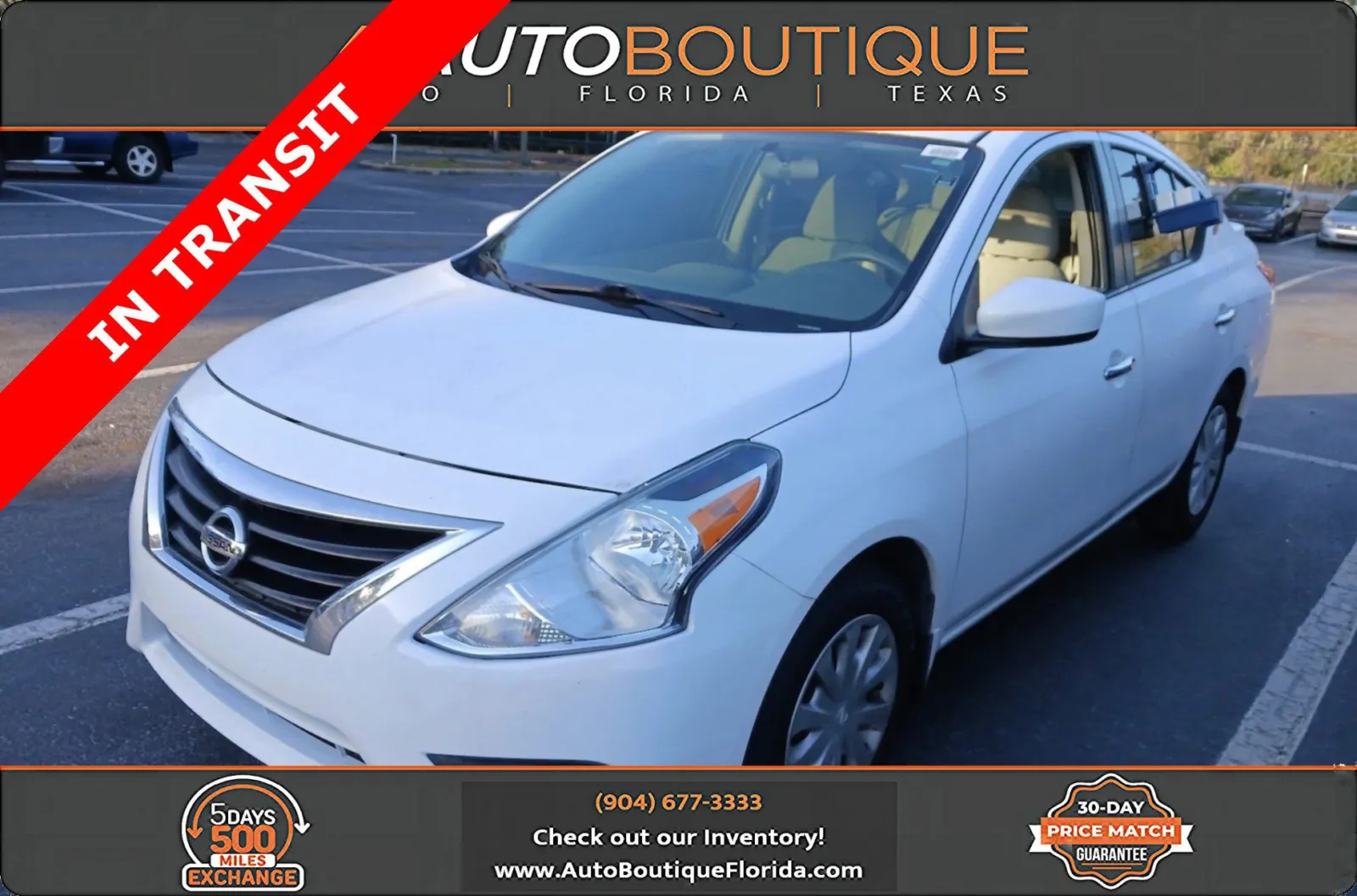 White 2015 Nissan Versa SV for sale in Jacksonville, FL
